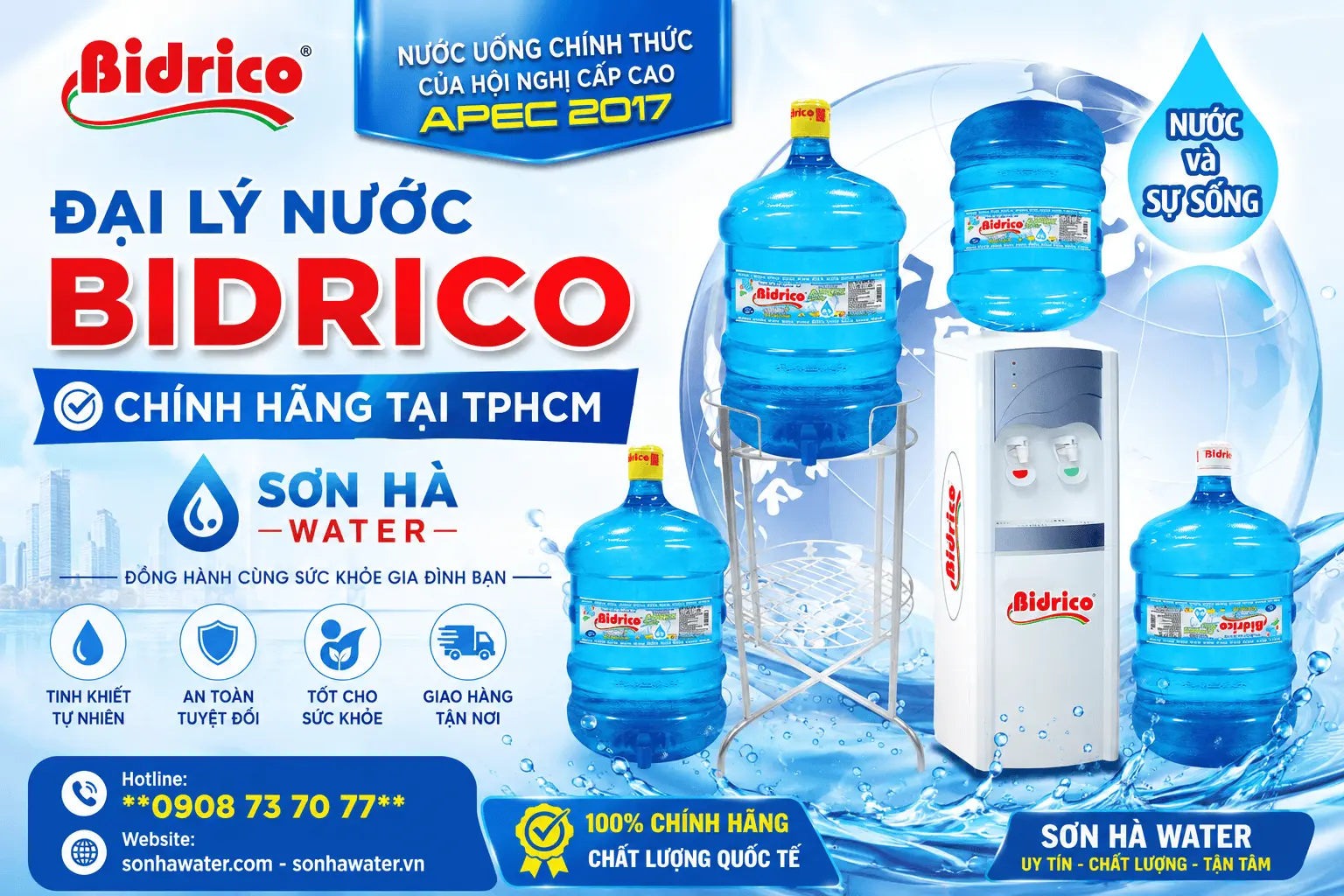Đại Lý Nước Bidrico Chính Hãng Gần Đây Tại TPHCM - Sơn Hà Water
