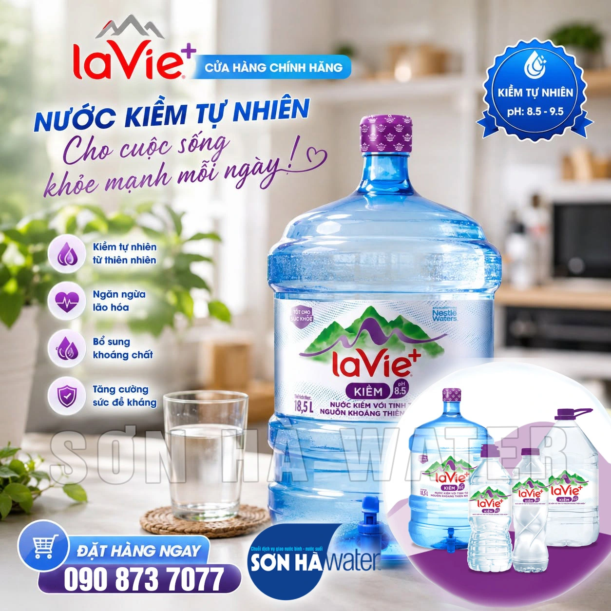 Đại lý giao nước LaVie tím chính hãng tại TPHCM - Sơn Hà Water