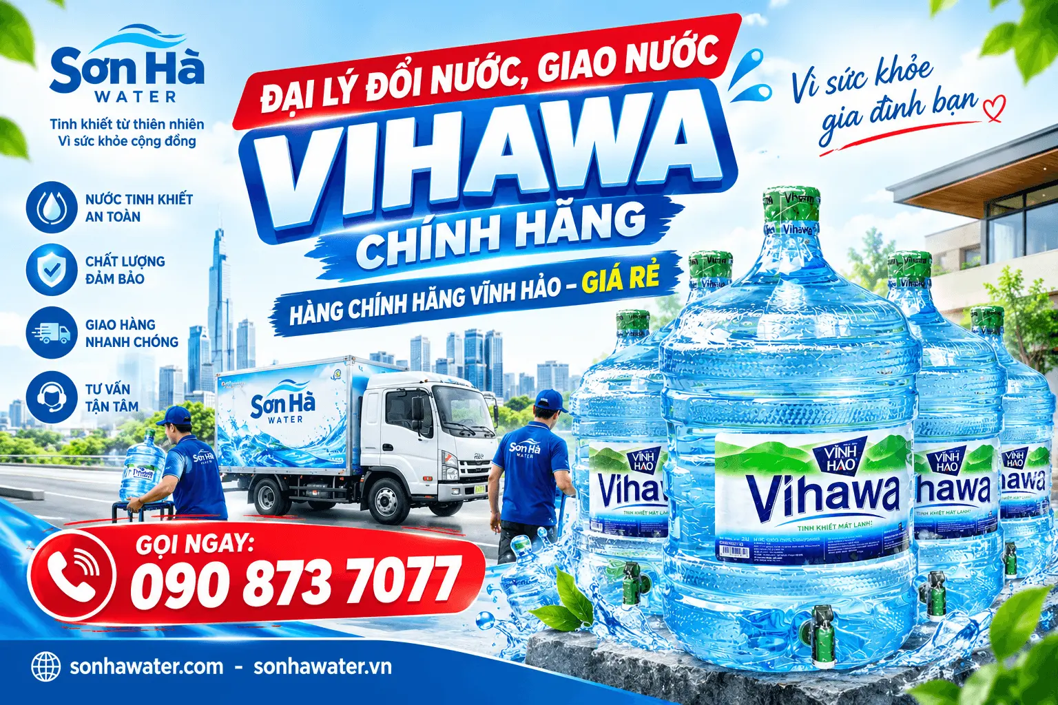 Đại lý đổi nước, giao nước Vihawa tận nhà Gò Vấp TPHCM - Sơn Hà Water