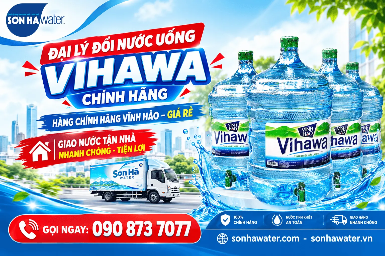 Đại lý đổi nước, giao nước Vihawa tận nhà quận 8 TPHCM - Sơn Hà Water